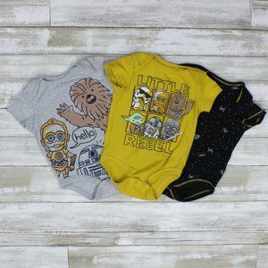 Star Wars Little Rebel Body Suits, Set of 3, 0-3M